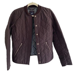 GAP Eggplant Purple Quilted Lightweight Bomber Jacket Size  XS